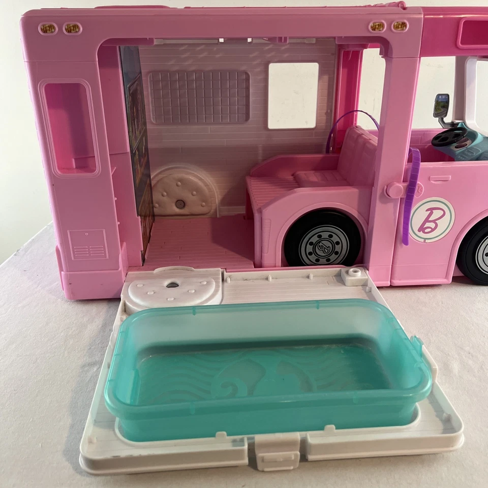 Casa rodante Barbie 3 en 1 Pink Dream Camper vehículo autocaravana Mattel 2019 Foto 2 de 4