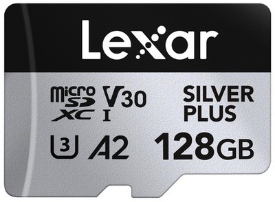 lexar silver plus micro sd 128gb uhs i a2 v30 u3 kl