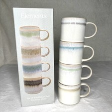 Lesser & Pavey Elements Reactive Glaze Stacking Mugs Set of 4 Tea Coffee Cups
