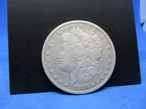 1880-CC $1 Morgan Silver Dollar - Authentic VF Key Date Carson City