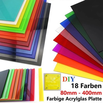 Farbige Acrylglas Platte Zuschnitt Platte Fenster Dicken 2.3mm diverse Farben
