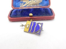 South Africa Sterling Silver & Enamel Wits Univeristy Crested Brooch Antique
