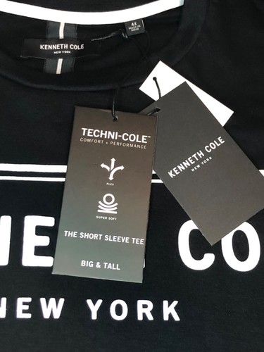 KENNETH COLE Men’s Big & Tall Black Graphic S/S Crew Neck Tee NWT Size 4X - Picture 5 of 9