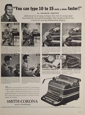 1947 Print Ad Smith-Corona Office Typewriters Typing Techniques Syracuse,NY
