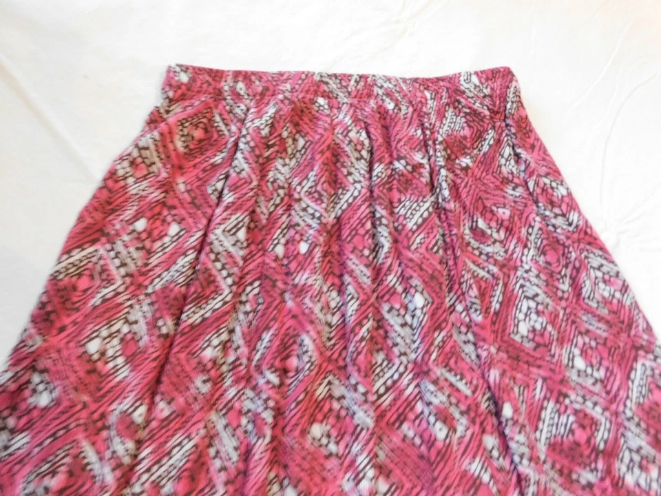 Womens ladies Laura Scott below knee skirt S small Pink Brown White GUC* - Image 3 of 4