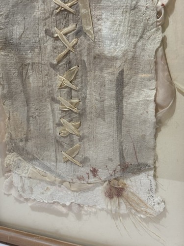 Antique Framed Victorian Era European Corset Textile Art Delicate Lacework READ - Picture 6 of 20