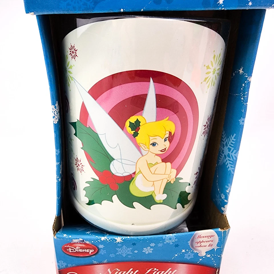 Vintage Disney Tinker Bell Navidad Noche Luz 2009 en Caja Aparece Mensaje Foto 2 de 4