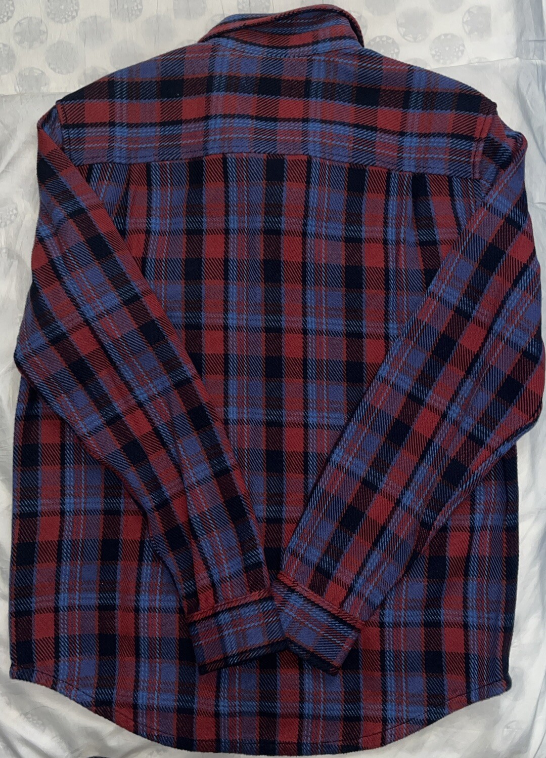 Outerknown Mens Blue Red Plaid Blanket Shirt Heavy Flannel Sz Medium eBay