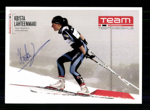 Carte autographe Krista Lähteenmaki originale signée ski de fond + A 228127 - Photo 1 sur 2