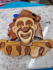 Wood Clown Hand Made List Of Wood On Back