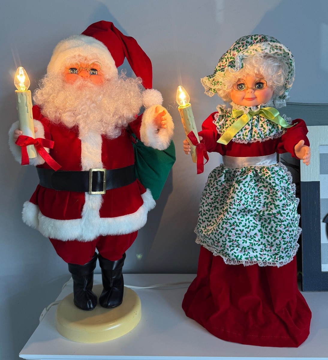 【1980's / USA】Rennoc Animations サンタクロース VINTAGE Rennoc Animated Moving Illuminated Santa & Mrs Claus 24