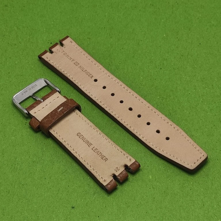 Correa de cuero Tommy Hilfiger hecha a mano ancho 24 mm para muestra de 48 mm Foto 3 de 4