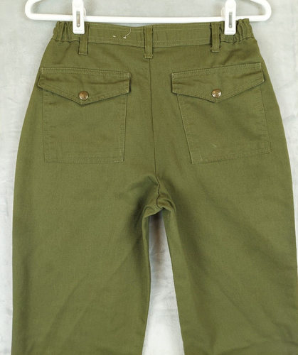 VTG Boy Scouts Pants Youth Sz 26 BSA Uniform Cargo Utility Waist Union USA Made - Picture 7 of 10