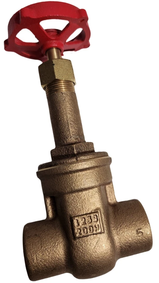 Milwaukee Gate Valve 1.0 in dia. solder ends bronze 200 psi, Class 125, Rising - Image 2 of 4