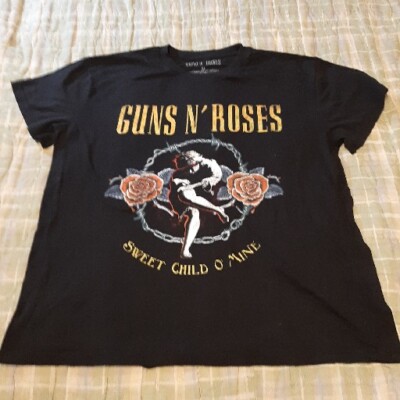 GUNS N ROSES SWEET CHILD OF MINE BLACK SHIRT   SIZE X-LARGE (WOMEN CUT)