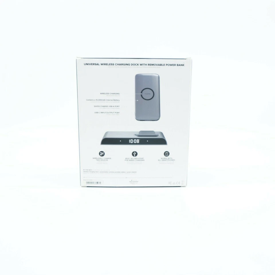 Base de carga inalámbrica Mophie Powerstation con banco de energía extraíble - gris Foto 3 de 3