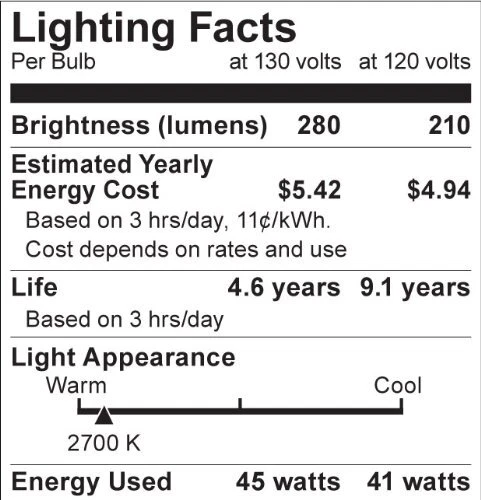 Satco S8519 130-Volt 45-Watt R20 Medium Base Light Bulb, Frosted - Image 4 of 4