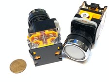 2 pieces White momentary push button switch 22mm normally open closed no nc C25