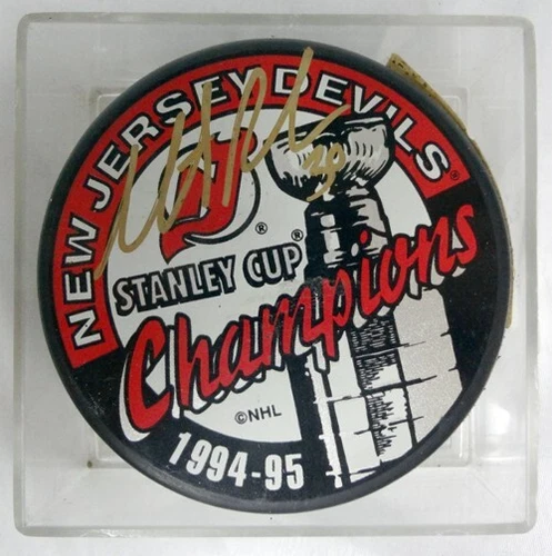NHL New Jersey Devils '95 Stanley Cup Champion Martin Brodeur Signed Hockey Puck