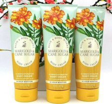 3 Bath and Body Works Marigold Cane Sugar Body Cream Moisturizer