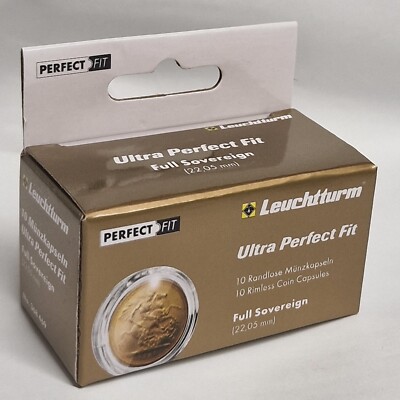 Ultra Perfect Fit Münzkapseln für Full Sovereign Gold Münzen. 10er Pack