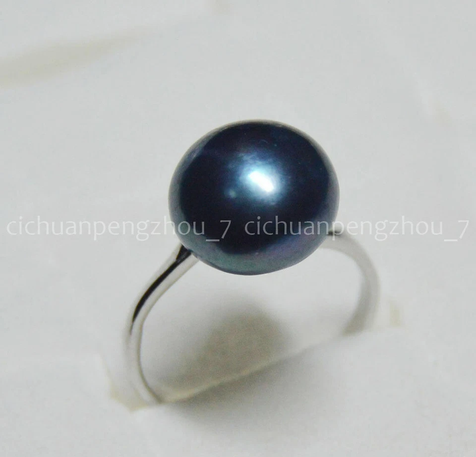 7 Colores Enormes 12-12.5mm Genuino Natural Multicolor Perla Plata Anillos de Apertura Foto 2 de 4