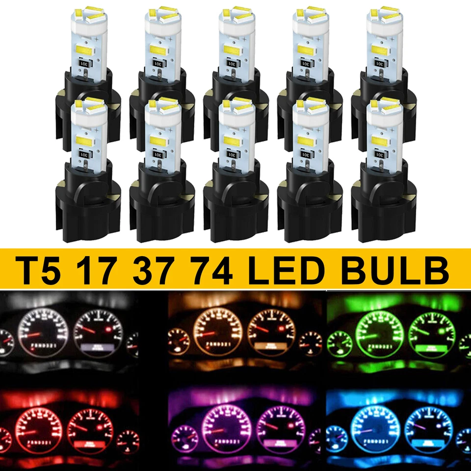 10X T5 74 2721 37 LED Instrument Gauge Cluster Dash Light Bulbs w