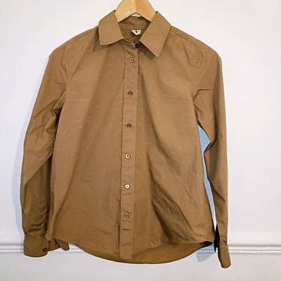 Arket Womens Shirt Brown Size EU 34 UK 6 Top Button up Minimalist Oversized