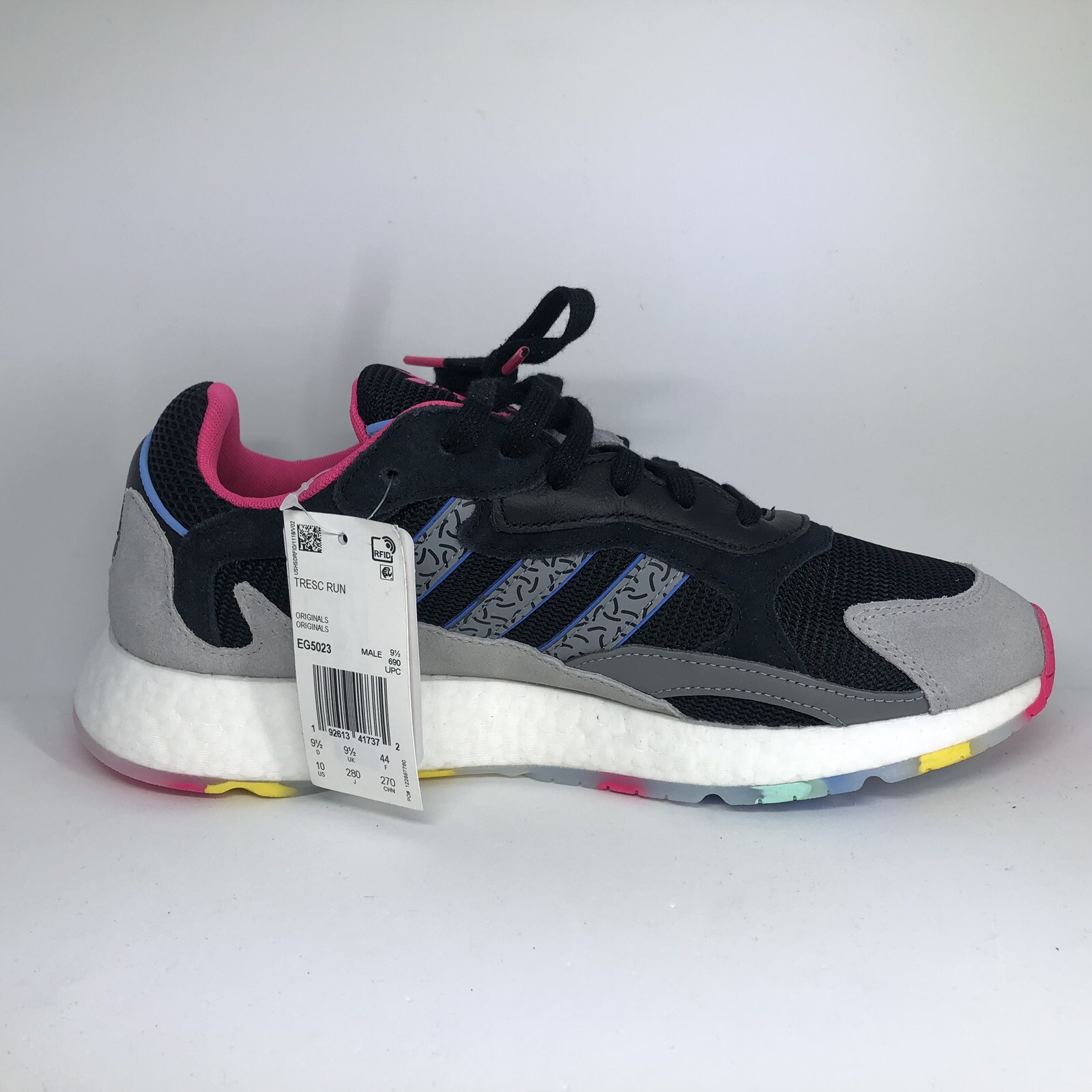 Adidas Originals Tresc Run Boost Men Running Shoes Black/Pink/Blue EG5023 SZ 10