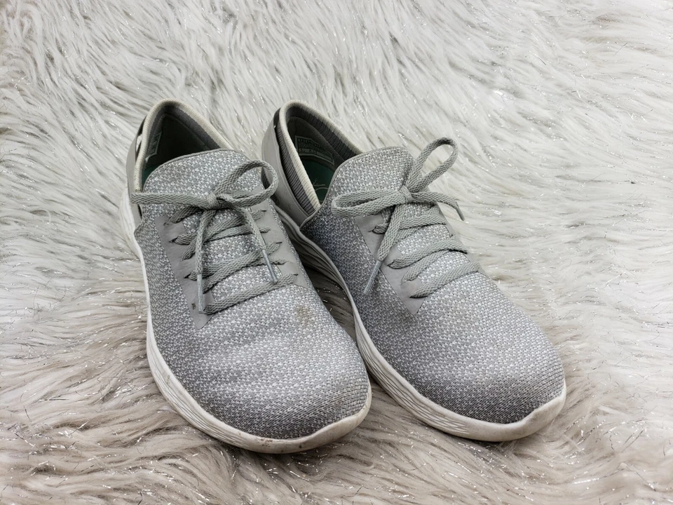 YOU by Skechers 14950 Gray White Walking Shoes Size 7.5 / 37.5 - Image 4 of 4