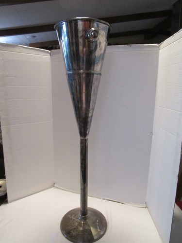 Vintage MCM RW Fink Silver-Plated Champagne Ice Bucket with Stand 3-Pc 36.5” t - Picture 15 of 24