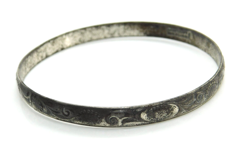 Vintage Danecraft Felch Co 925 Sterling Silver Patterned Bangle Bracelet - Picture 3 of 9