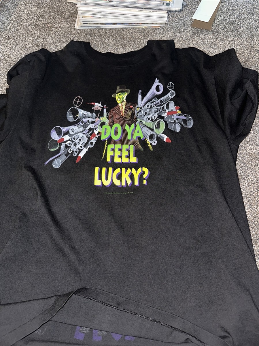 1994 DO YA FEEL LUCKY jim CARREY mask shirt vintage MOVIE 1994 DO YA FEEL LUCKY jim CARREY mask shirt vintage MOVIE