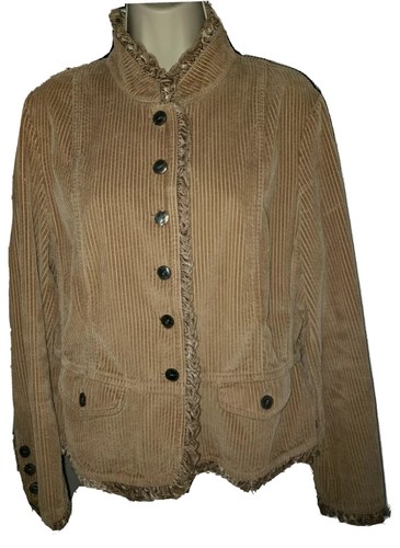 J. Jill Light Brown Corduroy Coat Size 