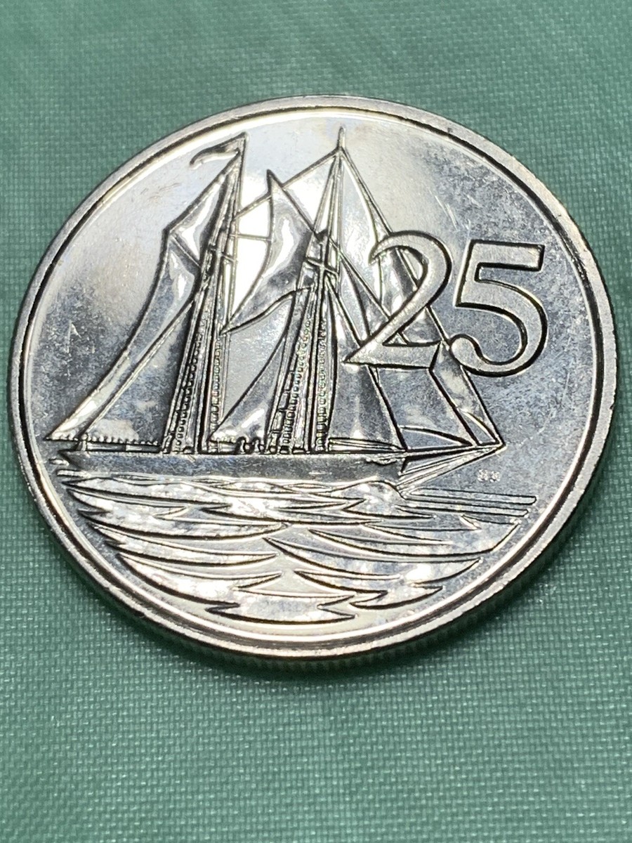 トールマン('12米/カナダ/仏) Cayman Islands 1992 25 Cents Nickel Clad Steel Coin