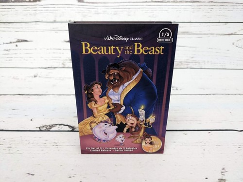 Disney Beauty and the Beast One VHS Pin Set – 2 Pins Limited Release NIB NEW - Picture 5 of 5
