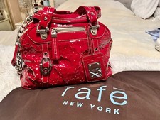 Rafe Vintage Rare Ruby Red Patent Leather Purse With Pop Out Flowers Bag