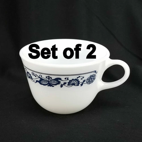 Set of 2 Corelle Pyrex OLD TOWN BLUE Cups