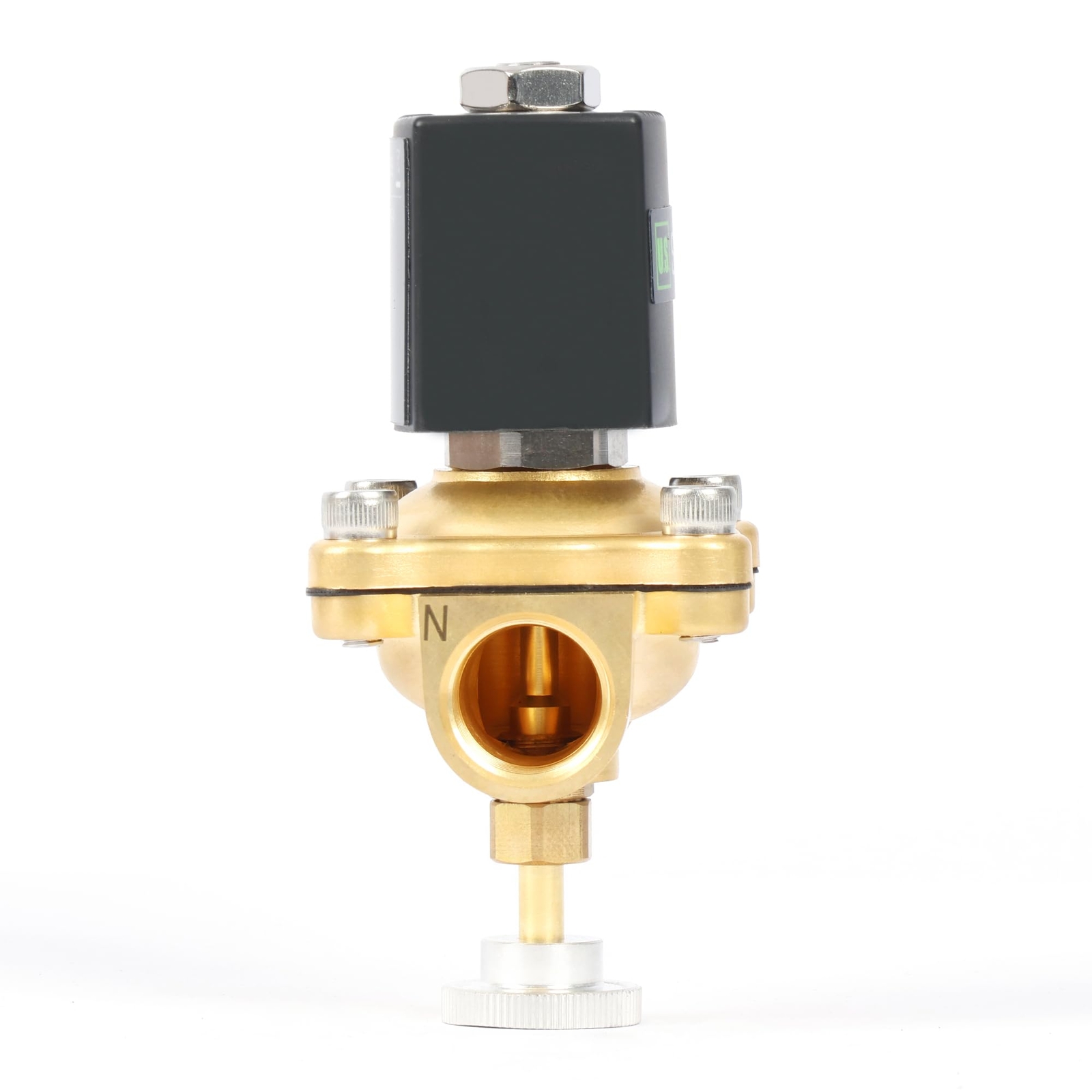 U.S. Solid Brass Electric Solenoid Valve with Manual Override 1 in 24V AC