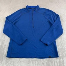 Patagonia Capilene 3 Midweight Baselayer Shirt Men 2XL Blue Zip Neck Polartec