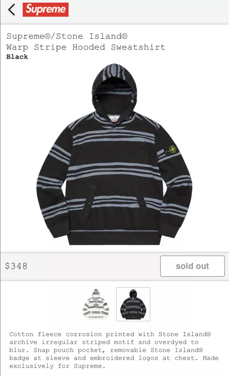 Supreme X Stone Island Warp Stripe Hooded sweatshirt Hoodie