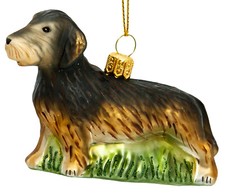 SIKORA BS724 Rauhaar Dackel Christbaumschmuck Glas Figur Weihnachtsbaum Anhänger