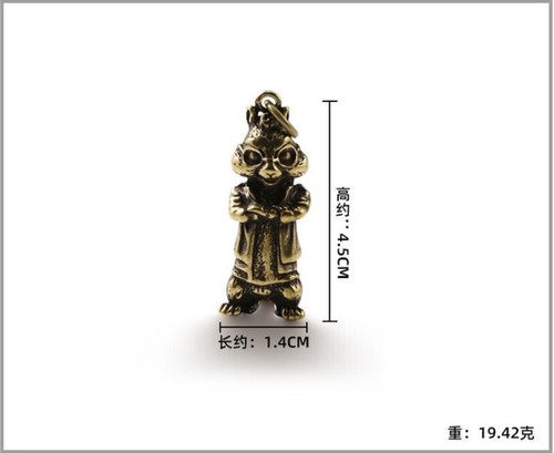 Massiver Messing Gelb Wiesel Schlüsselanhänger Figur Statue Home Ornament Figuren Neu - Bild 6 von 7