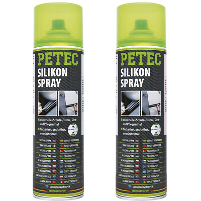 Petec Silikonspray 2x 500ml Entfetter Pflege Schmiermittel Gleit- + Trennmittel 