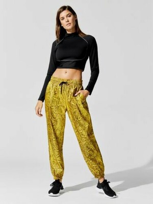 yellow print pants