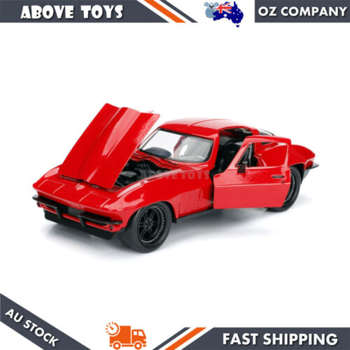 Jada 1:24 Fast & Furious 8 '66 Chevy Corvette Diecast Car Model Hollywood Ride - Picture 4 of 5