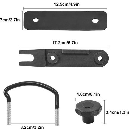 4x Universal Roof Box UBolt Clamps Cargo Carrier Roof Rack Bracket Van
