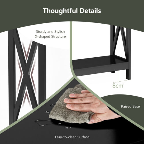 Giantex Console Table 2Tier Entry Hallway Table X-Design Sofa Side Display Shelf - Picture 9 of 12