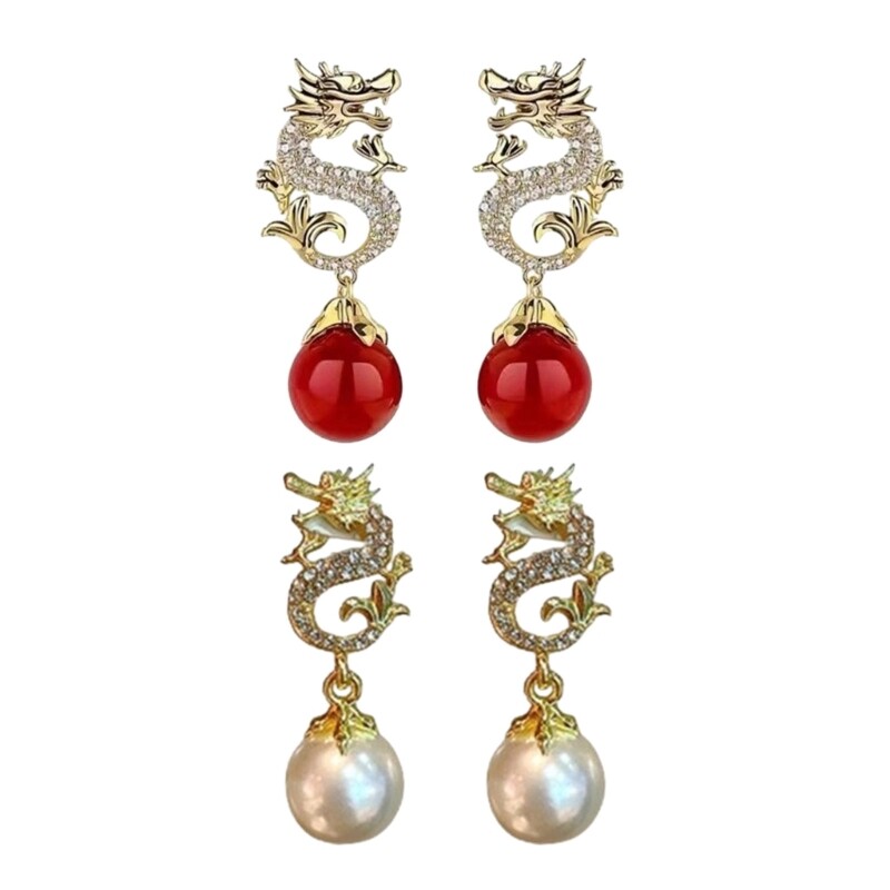 Dragon Year Personalized Pearl Pendant Ear Studs Jewelry
