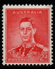 AUSTRALIA SG167 1937 2d SCARLET MTD MINT